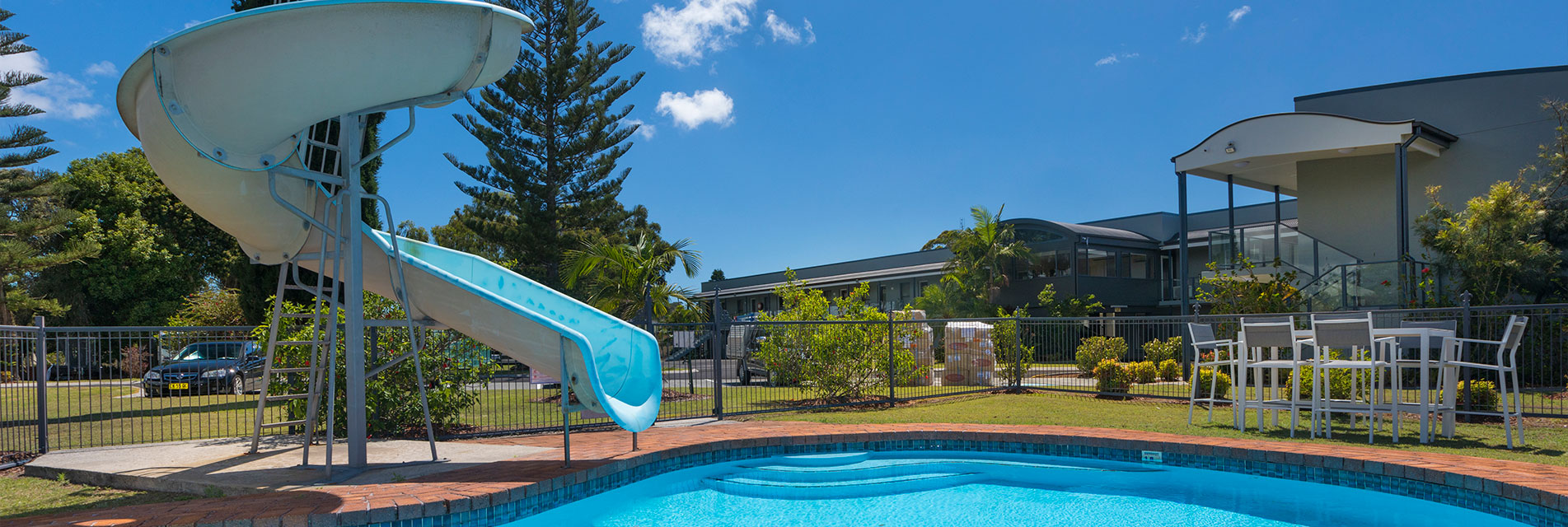 Hotel Forster swimming pool and water slide